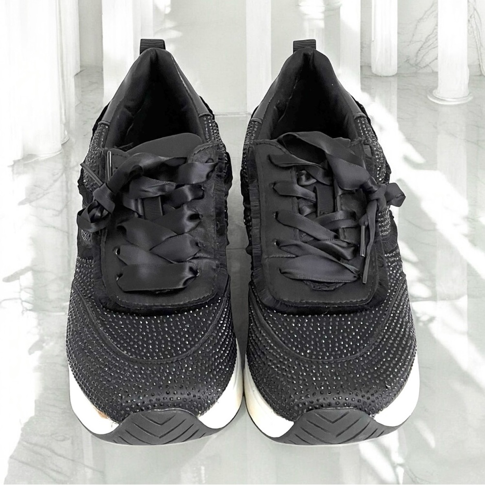 Kenneth Cole Reaction Claire Fashion Casual Sneakers with Ribbon Lace Bling READ